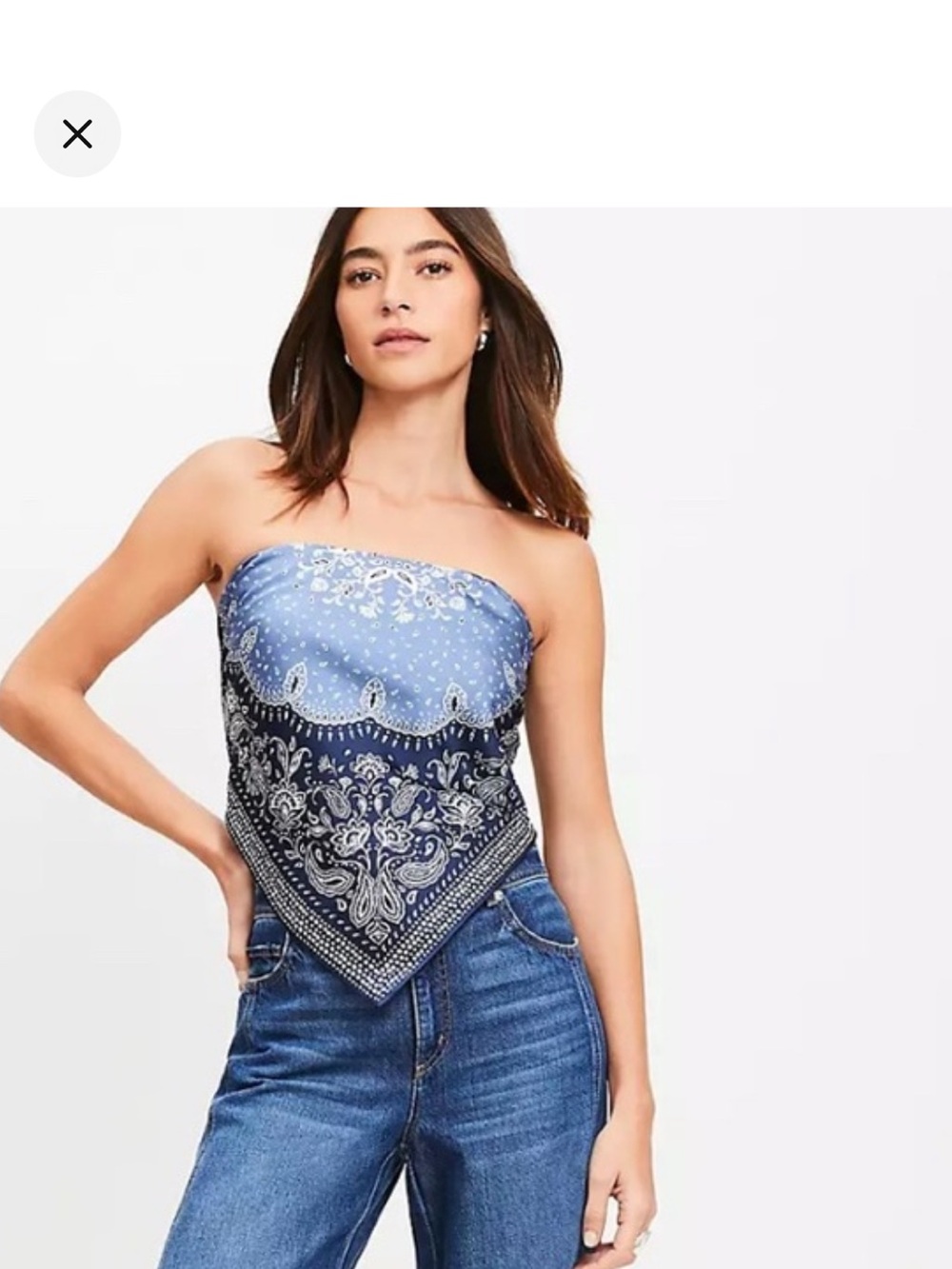 Loft Petite Bandana Strapless Top